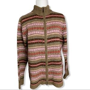 EDDIE BAUER Brown Zip Up Sweater EXTRA LARGE